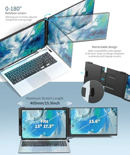 CEVATON EXTENSOR DE PANTALLA PARA LAPTOP MONITOR PORTATIL FHD 1080P DE 156 PULGADAS PARA LAPTOP - 5