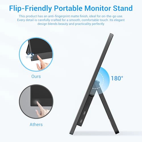 VEOUT MONITOR PORTATIL DE 14 PULGADAS ULTRA DELGADO IPS FHD USB C HDMI MONITOR DE VIAJE - 3