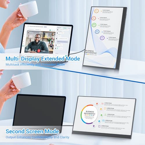VEOUT MONITOR PORTATIL DE 14 PULGADAS ULTRA DELGADO IPS FHD USB C HDMI MONITOR DE VIAJE - 4