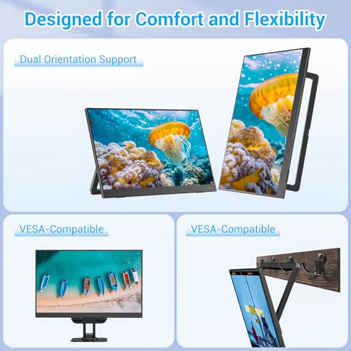 VEOUT MONITOR PORTATIL DE 14 PULGADAS ULTRA DELGADO IPS FHD USB C HDMI MONITOR DE VIAJE - 6