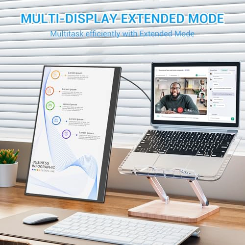 VEOUT MONITOR PORTATIL DE 14 PULGADAS ULTRA DELGADO IPS FHD USB C HDMI MONITOR DE VIAJE - 7