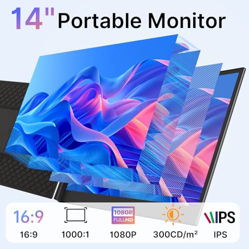 EXTENSOR DE PANTALLA PARA LAPTOP ULTRAFINO 13 LIBRAS 14 PULGADAS FHD IPS EXTENSION DE MONITOR - 5