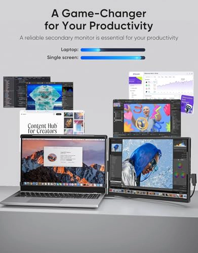 EXTENSOR DE PANTALLA PARA LAPTOP MONITOR PORTATIL EXTERNO FHD 1200P IPS DE 14 PULGADAS PARA LAPTOP - 3