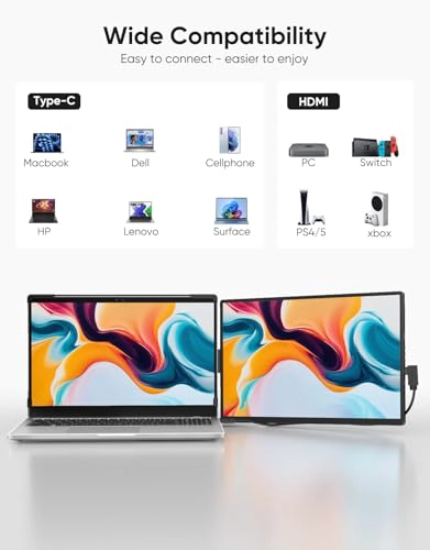 EXTENSOR DE PANTALLA PARA LAPTOP MONITOR PORTATIL EXTERNO FHD 1200P IPS DE 14 PULGADAS PARA LAPTOP - 5