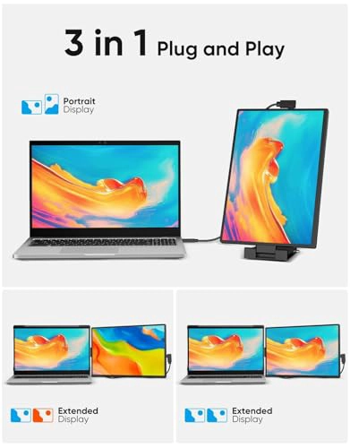 EXTENSOR DE PANTALLA PARA LAPTOP MONITOR PORTATIL EXTERNO FHD 1200P IPS DE 14 PULGADAS PARA LAPTOP - 6