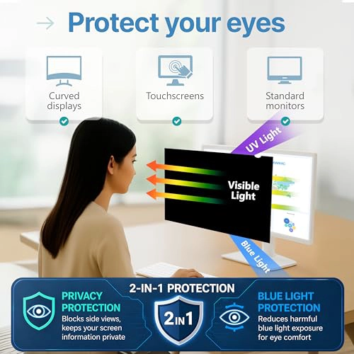 VINTEZ PANTALLA DE PRIVACIDAD DE 27 PULGADAS 169 PARA MONITOR DE COMPUTADORA Y LAPTOP PELICULA - 6
