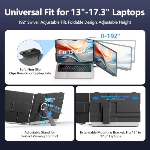 LAPTOP SCREEN EXTENDER 156 FHD 1080P IPS LAPTOP MONITOR EXTENDER FOR 13 173 LAPTOPS PLUGPLAY - 4