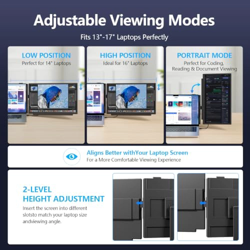 LAPTOP SCREEN EXTENDER 156 FHD 1080P IPS LAPTOP MONITOR EXTENDER FOR 13 173 LAPTOPS PLUGPLAY - 7