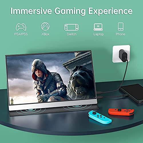 COCOPAR MONITOR PORTATIL DE 156 PULGADAS 1080P FHD 60HZ 85X25 SRGB MONITOR DE VIAJE CON ALTAVOZ - 5