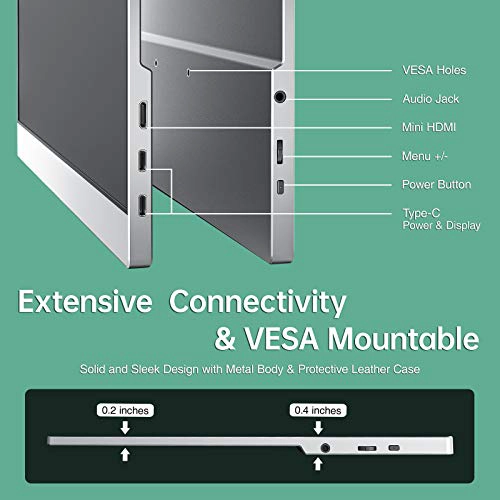 COCOPAR MONITOR PORTATIL DE 156 PULGADAS 1080P FHD 60HZ 85X25 SRGB MONITOR DE VIAJE CON ALTAVOZ - 7