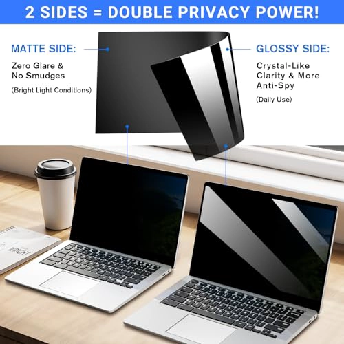 ZOEGAA PANTALLA DE PRIVACIDAD DE 4 VIAS DE 360 PARA LAPTOP DE 14 PULGADAS 1610 ESE TAMAÑO - 5