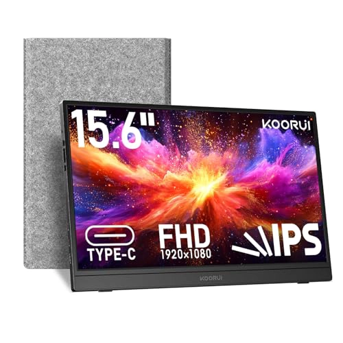 KOORUI MONITOR PORTATIL DE 156 PULGADAS FHD 1080P IPS SEGUNDA PANTALLA PARA VIAJES Y OFICINA - 1