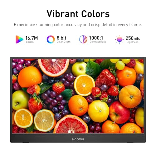 KOORUI MONITOR PORTATIL DE 156 PULGADAS FHD 1080P IPS SEGUNDA PANTALLA PARA VIAJES Y OFICINA - 3