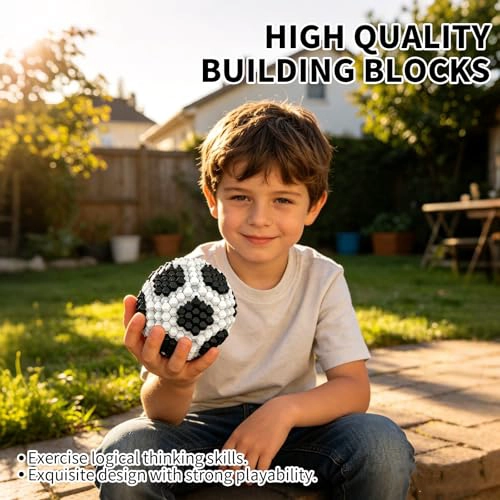 BEFUN SOCCER BUILDING BLOCK SET 215 PIECES CHALLENGING STEM KIT FOR ADULTS TEENS 14 3D MINI SOCCER - 5