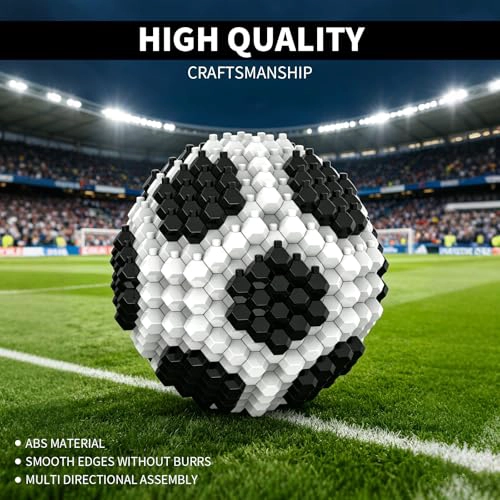 BEFUN SOCCER BUILDING BLOCK SET 215 PIECES CHALLENGING STEM KIT FOR ADULTS TEENS 14 3D MINI SOCCER - 6