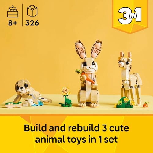 LEGO CREATOR 3 EN 1 JUGUETES LINDO CONEJO JUEGO DE CONSTRUCCION CON 3 OPCIONES DE CONSTRUCCION - 2