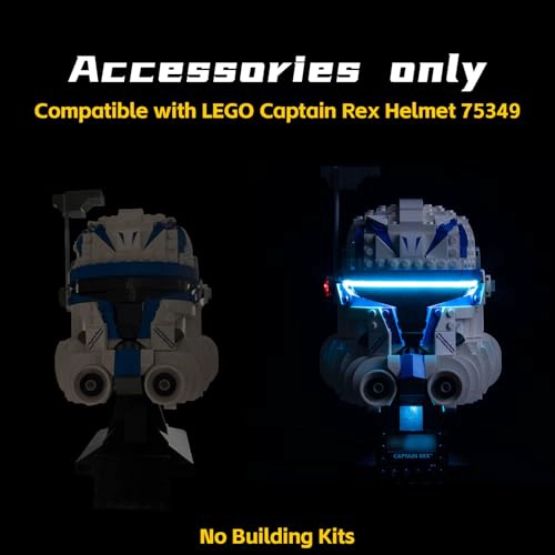 BRICKBLING LUZ LED COMPATIBLE CON EL JUEGO DE CASCO LEGO CAPTAIN REX 75349 SOLO LUCES NUEVA - 3