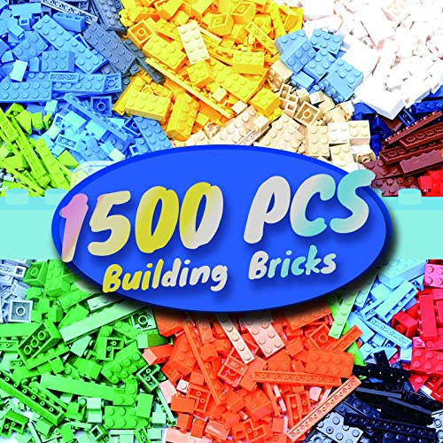 HUIZDQ 1500 PIEZAS DE LADRILLOS DE CONSTRUCCION BLOQUES PEQUEÑOS CLASICOS A GRANEL JUEGO - 1