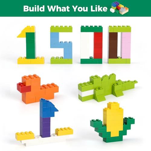 HUIZDQ 1500 PIEZAS DE LADRILLOS DE CONSTRUCCION BLOQUES PEQUEÑOS CLASICOS A GRANEL JUEGO - 5