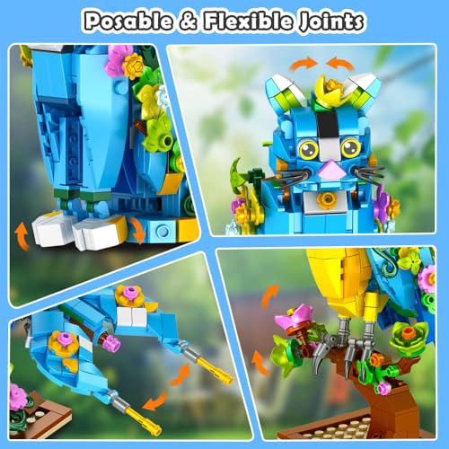 INSOON JUEGO DE CONSTRUCCION 3 EN 1 DE FLOR GATO LORO Y MARIPOSA FIGURAS DE ANIMALES JUGUETE - 3