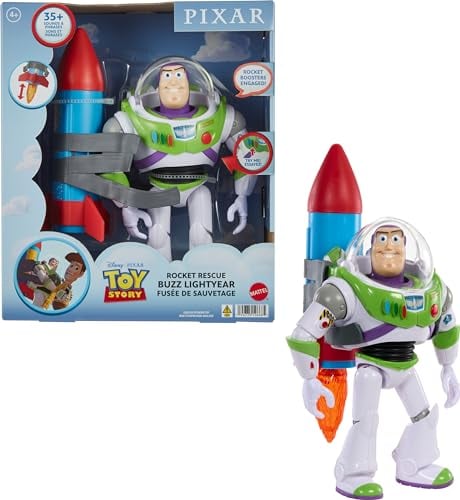 MATTEL DISNEY AND PIXAR TOY STORY FIGURA DE ACCION PARLANTE ROCKET RESCUE BUZZ LIGHTYEAR CON MAS - 1