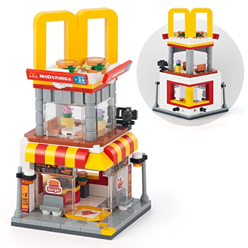 HIGH GODO CITY STREET VIEW JUEGO DE CONSTRUCCION DE HAMBURGUESAS MODELO CREATIVO MOC JUGUETES - 1