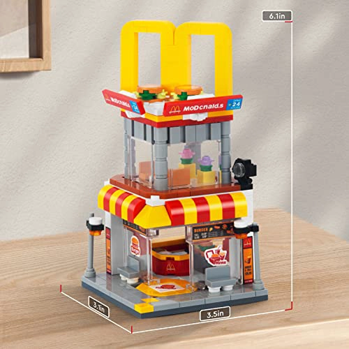 HIGH GODO CITY STREET VIEW JUEGO DE CONSTRUCCION DE HAMBURGUESAS MODELO CREATIVO MOC JUGUETES - 2