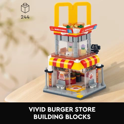 HIGH GODO CITY STREET VIEW JUEGO DE CONSTRUCCION DE HAMBURGUESAS MODELO CREATIVO MOC JUGUETES - 4