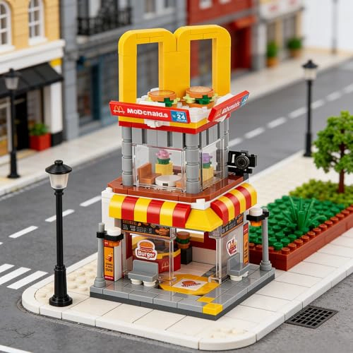 HIGH GODO CITY STREET VIEW JUEGO DE CONSTRUCCION DE HAMBURGUESAS MODELO CREATIVO MOC JUGUETES - 6