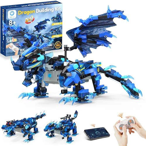 SILLBIRD KIT DE CONSTRUCCION DE DRAGON CON CONTROL REMOTO REGALOS STEM PARA NIÑOS DE 8 A 12 AÑOS - 1