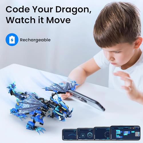 SILLBIRD KIT DE CONSTRUCCION DE DRAGON CON CONTROL REMOTO REGALOS STEM PARA NIÑOS DE 8 A 12 AÑOS - 4