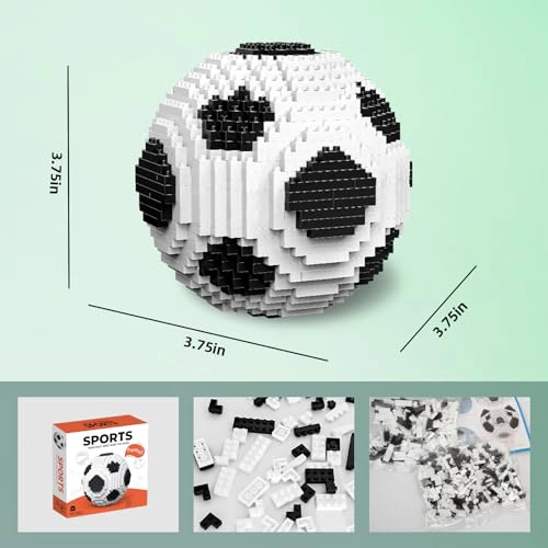 JUEGO DE CONSTRUCCION DE BALON DE FUTBOL DESAFIANTE JUGUETE EDUCATIVO STEM DE MICROLADRILLOS - 2