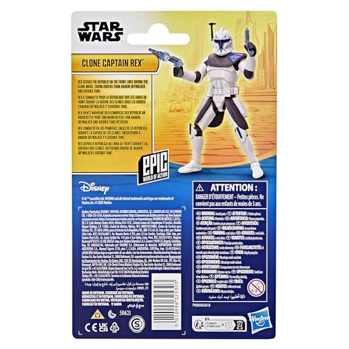 STAR WARS EPIC WORLD OF ACTION CLONE CAPTAIN REX FIGURA DE ACCION DE 4 PULGADAS Y 2 ACCESORIOS - 4
