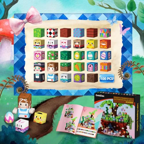 GOBIDEX JUGUETES DE CONSTRUCCION DE BLOQUES MAGNE TICOS DE 100 PIEZAS PARA NIÑAS Y NIÑOS DE 3 AÑOS - 5