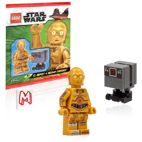 LEGO STAR WARS MINIFIGURE COMBO PACK C3PO PRINTED LEGS TOES AND ARMS AND GONK DROID GNK POWER DROID - 1