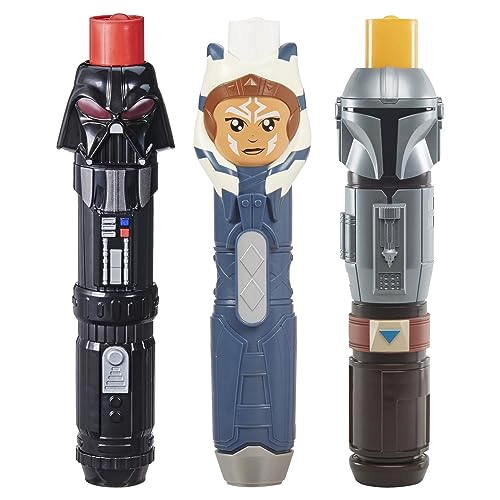 STAR WARS ESCUADRON DE SABLES DE LUZ DE 3 UNIDADES SABLES DE LUZ DE THE MANDALORIAN AHSOKA Y DARTH - 1
