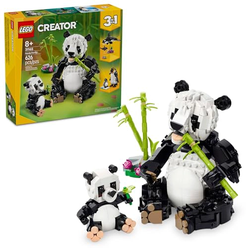 LEGO CREATOR 3 EN 1 FAMILIA DE PANDAS SALVAJES KIT DE JUGUETES DE CONSTRUCCION PARA NIÑOS CON 3 - 1