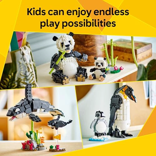 LEGO CREATOR 3 EN 1 FAMILIA DE PANDAS SALVAJES KIT DE JUGUETES DE CONSTRUCCION PARA NIÑOS CON 3 - 3