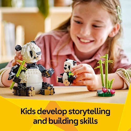 LEGO CREATOR 3 EN 1 FAMILIA DE PANDAS SALVAJES KIT DE JUGUETES DE CONSTRUCCION PARA NIÑOS CON 3 - 5