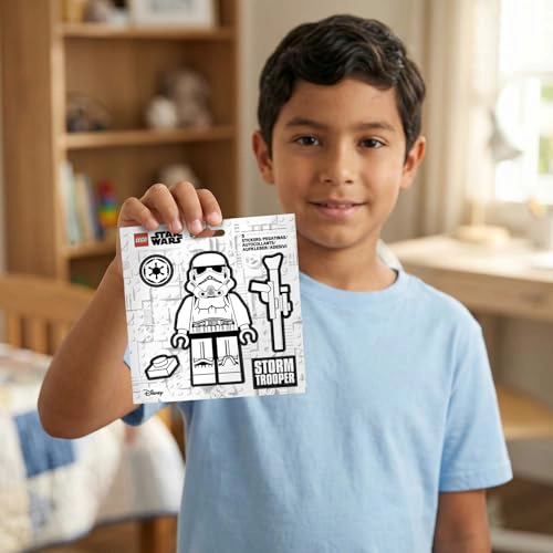 LEGO STAR WARS STICKER STORMTROOPER BLACK WHITE 53751 5 DIECUT PET STICKERS 1 SHEET FOR WATER - 3