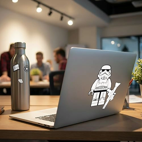 LEGO STAR WARS STICKER STORMTROOPER BLACK WHITE 53751 5 DIECUT PET STICKERS 1 SHEET FOR WATER - 5