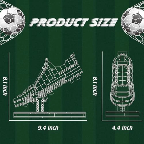 JUEGO DE CONSTRUCCION DE TROFEO DE BOTAS DORADAS MODELO DE PREMIO DE FUTBOL CON SOPORTE - 5