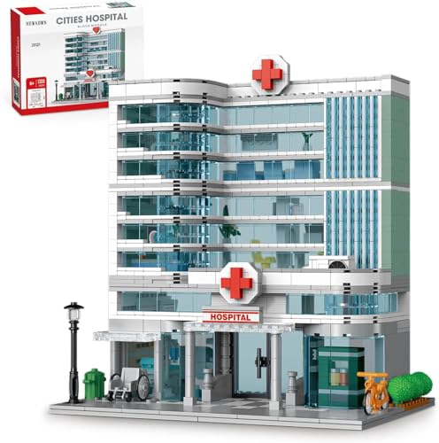 NEWABWN CITY HOSPITAL JUEGO DE CONSTRUCCION DE JUGUETE CON ILUMINACION LED COMPATIBLE CON LEGO - 1
