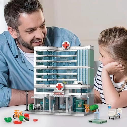 NEWABWN CITY HOSPITAL JUEGO DE CONSTRUCCION DE JUGUETE CON ILUMINACION LED COMPATIBLE CON LEGO - 6