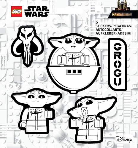 LEGO STAR WARS THE MANDALORIAN STICKER GROGU BW 53756 5 CALCOMANIAS 1 HOJA MATERIAL DE PET BLANCO - 1