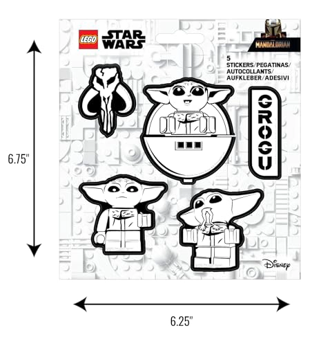 LEGO STAR WARS THE MANDALORIAN STICKER GROGU BW 53756 5 CALCOMANIAS 1 HOJA MATERIAL DE PET BLANCO - 2