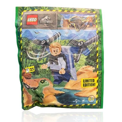 LEGO JURASSIC WORLD DOMINION MINIFIGURA OWEN GRADY CON BLUE THE RAPTOR Y DINOSAUR EGG 75930 - 2