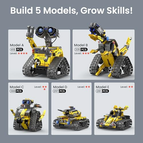 MIBIDO STEM ROBOT KIT DE CONSTRUCCION DE REGALO PARA NIÑOS DE 8 A 12 AÑOS CON CONTROL REMOTO - 6