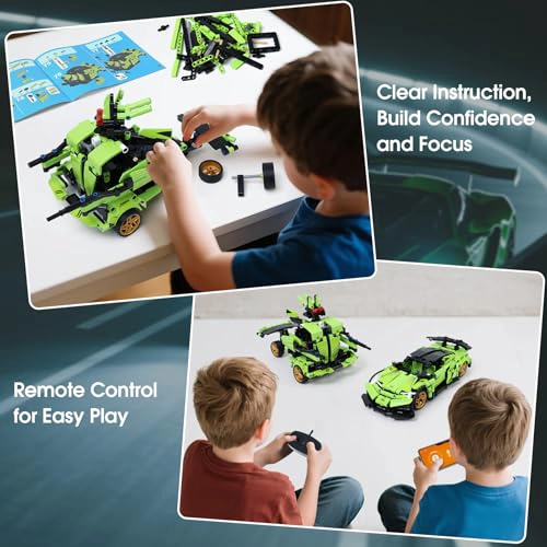 IQKIDZ KIT DE BLOQUES DE CONSTRUCCION STEM PARA NIÑOS AUTO DE CARRERAS CON CONTROL REMOTO Y ROBOT - 2