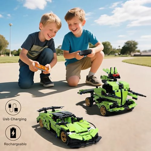 IQKIDZ KIT DE BLOQUES DE CONSTRUCCION STEM PARA NIÑOS AUTO DE CARRERAS CON CONTROL REMOTO Y ROBOT - 4